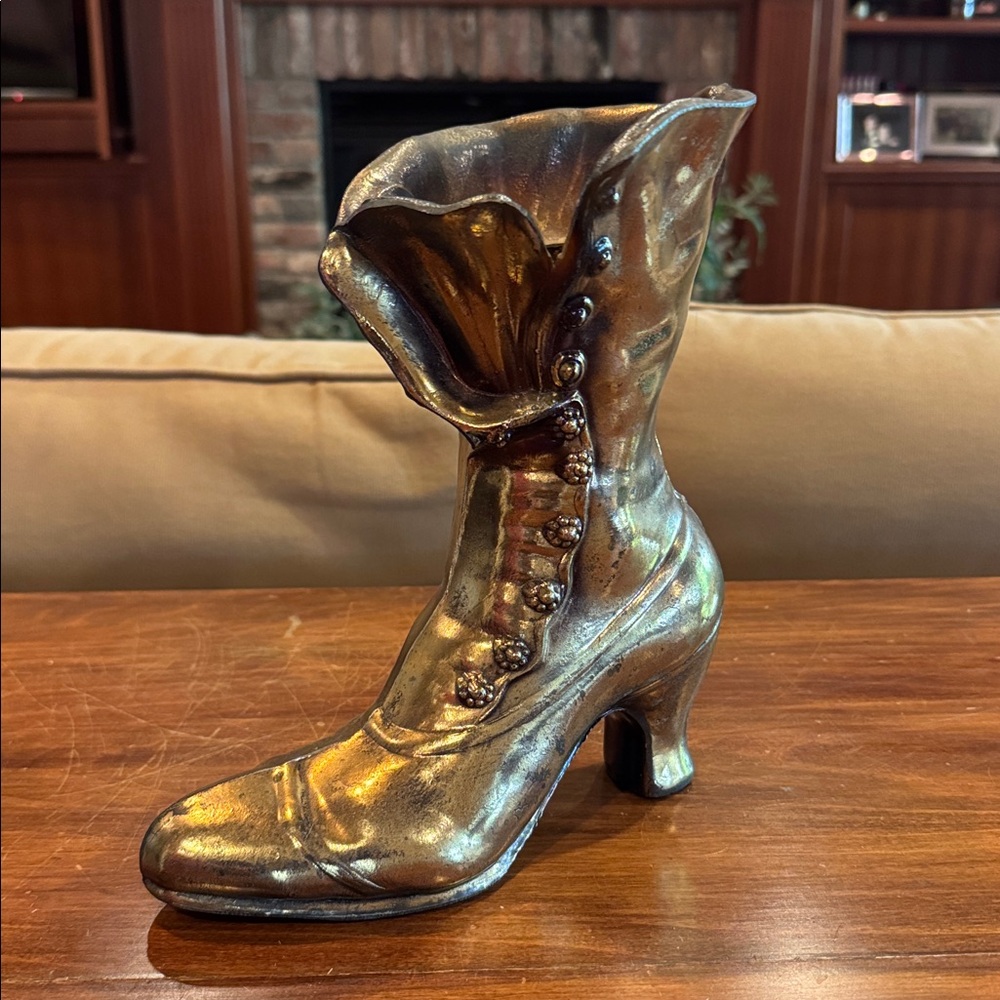 Vintage Ladies Boot Solid Brass Beautiful Detail Classic Lovely Excellent UC